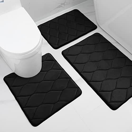 Tapete de tapete de banho de espuma com memória colorida, Ultra Soft Non Slip 24''x17 '' Tapetes de banheiro