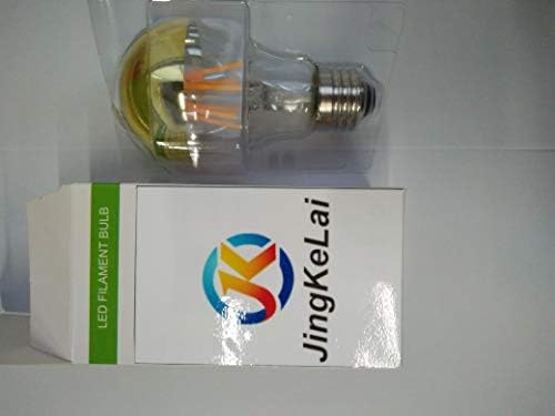 K Jingkelai Half Chrome Bulbo A60 6W LED Filamento Vintage Edison Bulb com Half Chrome Gold, para iluminação