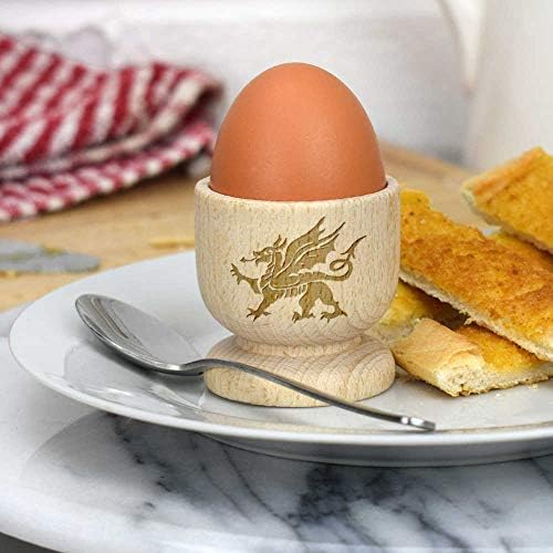 Azeeda 'Dragão Galês' Copo de ovo de madeira