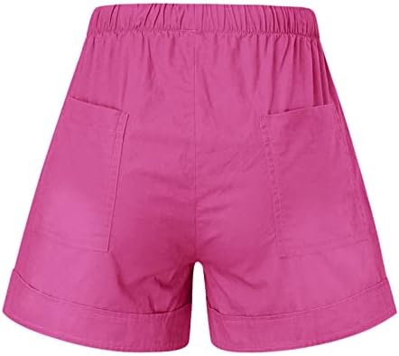 Timifis Shorts de verão para mulheres 2023 Casual Casual Surquitos de cintura de cor sólidos Cortos de praia