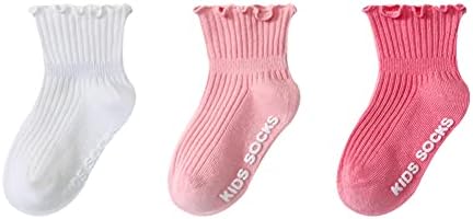 Yinxily Baby Non Skid Anti -Slip Socks Grip para meninas de criança babado com babados