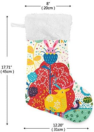 Pimilagu Rabbit and Deer Christmas meias 1 pacote 17,7 , meias penduradas para decoração de Natal