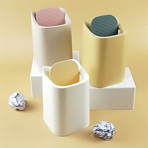 Latas de lixo aymaya, mini cesta de papel da sala de estar em casa com tampa de lixo de lixo de