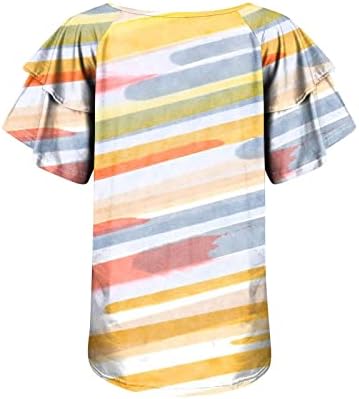 Camisetas de verão para mulheres agitadas de manga curta de manga curta videira vizinha de camisa de pescoço Tirador