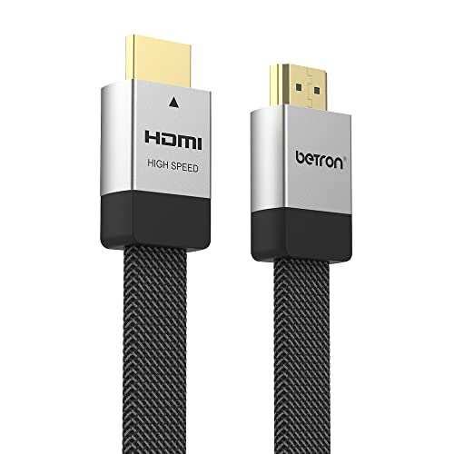 Betron HDMI Cabo de cabo plano suporta o canal de retorno de áudio 4K e Ethernet de 9,8 pés compatíveis com