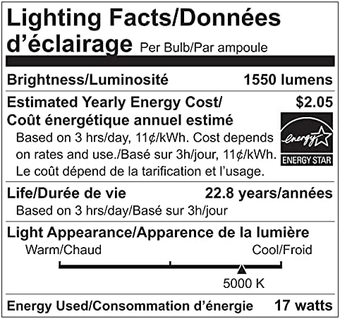 Luminus PLYC5735 BR40 - 17W 1550 LUMENS DIA LUZ DE 5000K LUZ LED DE LED - 6 pacote, branco quente