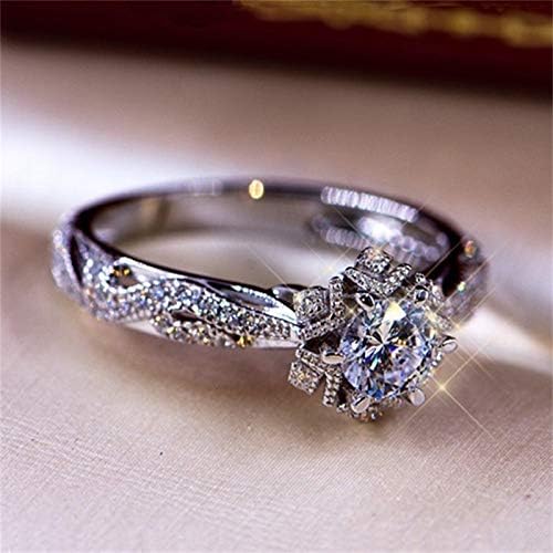 2023 Novo belo casamento de diamante de diamante vintage anel de noivado da feminina rings de prata