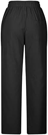 Calça de moletom de badhub para calças de linho de algodão masculina macia as calças de perna larga e largura