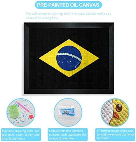 Kits de pintura de diamante Brasil Picture Picture Frame 5D DIY Full Frill Rhinestone Arts Decoração de parede
