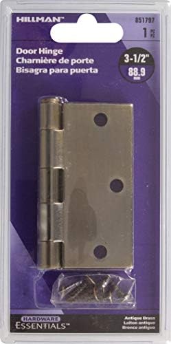 Hardware Essentials 851797 Canto quadrado da porta de canto dobradiças com pino removível antiq