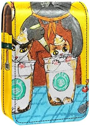 Caso de batom de Oryuekan com espelho bolsa de maquiagem portátil fofa bolsa cosmética, desenho