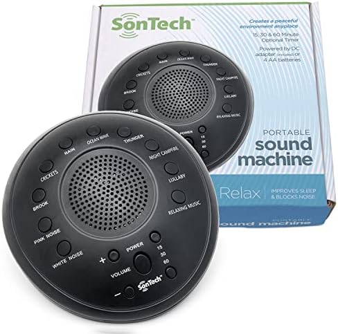 Sontech - Máquina de som de ruído branco - 10 som calmante natural rastreia para casa, escritório, viagem,