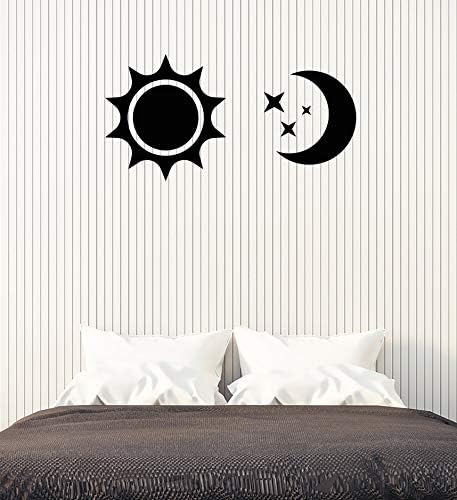 Cartoon da parede de vinil Cartoon Sun Moon estrela decoração para adesivos de berçário