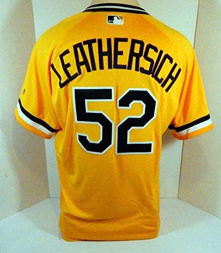 2018 Pittsburgh Pirates Jack Leathersich 52 Jogo emitido Jersey Yellow 1979 TBTC - Jogo usou camisas MLB