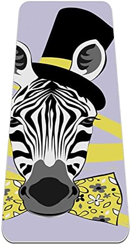 Mat de ioga extra grosso de 6 mm, moda zebra rosto com hat bowknot imprimir impressão ecológica TPE Mats