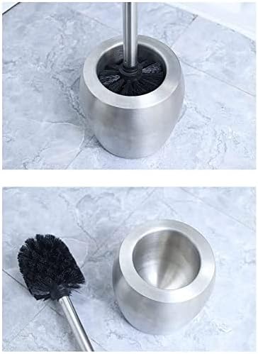 Escova e suporte do vaso sanitário, escova de vaso sanitário de aço inoxidável com pincel de escova confortável
