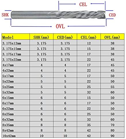 Kweioto 3.175/4/5/6/8/10mm 2 flautas Ferramentas de moagem de cancelamento de carboneto Compatível com compressão