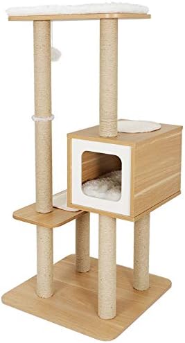 48 '' Cat Tree Bed Furniture Scratching Tower Post Condoming Kitten Play House Cat Tree Tower