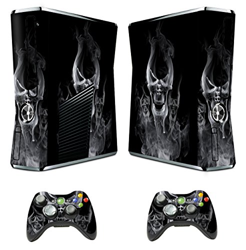 O Xbox 360 Skins Smoke Skull Decals de vinil cobre para o Xbox Slim Game Console e dois controladores
