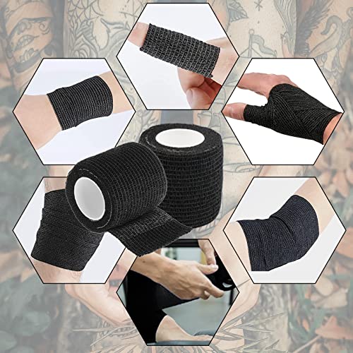24pcs Tattoo Grip Tape Wrap - Narkysus 2 x 5 jardas Tattoo Machine Tape Wrap Dispossable Coesivo