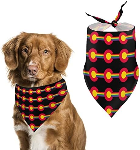 Colorado Rainbow Dog Bandana Bibs triangulares de lenço de estimação Acessórios impressos