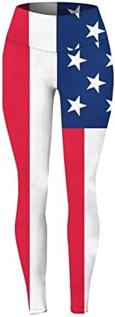 Miashui Yoga Pants Pack Day Independence for Women American 4 de julho Imprimir leggings Hight