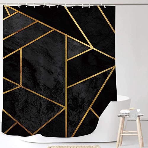 Yookeb Black Gold Geométrico Geométrico Moderno Banheiro Curta