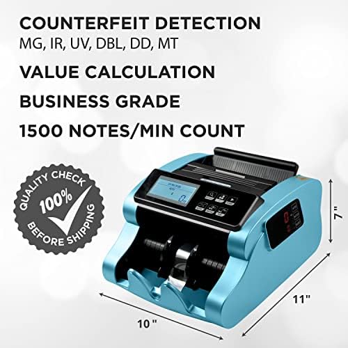 Contador de contas com detecção falsificada com UV/mg/ir/dbl/hlf/chn, máquina de contagem de