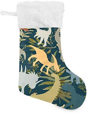 Coleção de meias de Natal de Alaza com dinossauros coloridos clássicos personalizados grandes decorações