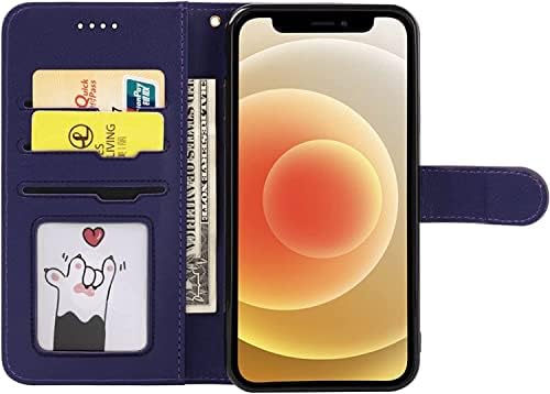 Caso Bholsa para iPhone 13/13 Mini/13 Pro/13 Pro Max, capa de capa de capa de couro retrô com 3 slots de cartas