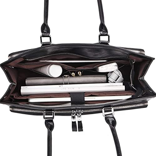 Borda de couro de Bostanten para mulheres vintage de 15,6 polegadas Bolsa de laptop Bolsa de ombro