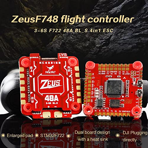 ZEUS F748 Pilha 3-6S MPU6000 F722 Controlador de vôo 48a BLHELIS 4in1 ESC para FPV Racing Freestyle
