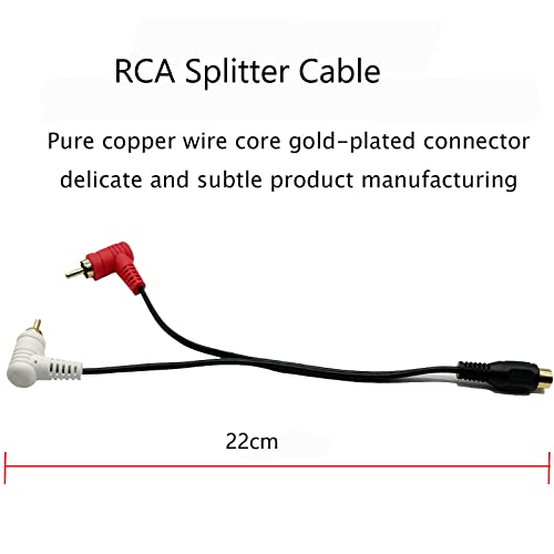 Travien RCA Splitter Audio Cable, RCA fêmea RCA banhada a ouro para um cabo de adaptador de áudio de
