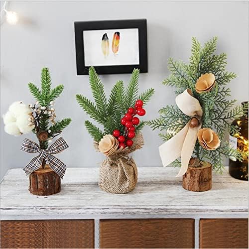 Árvore de Natal Mini Artifical com Ornamentos Decorações para o escritório em casa Quarto da sala de estar Top