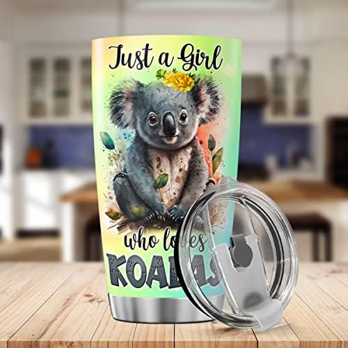 9SUnFlower Koala Coffee Tumbler apenas uma garota que adora caneca de viagem com tampa Presentes de aniversário