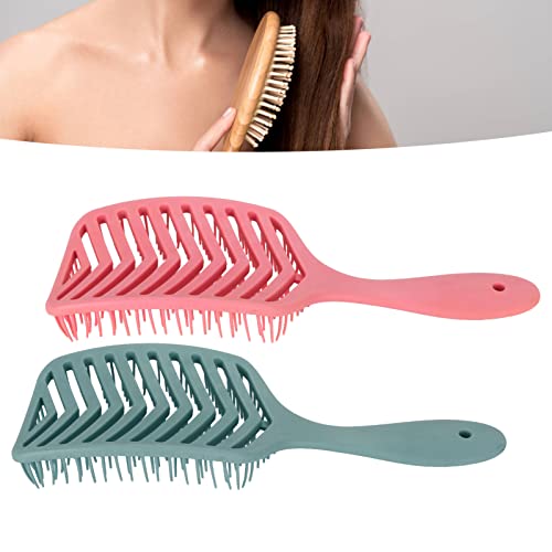 Brush de cabelo de 2pcs, remo escova de ventilação da ventilação molhada de dentes redondos molhados