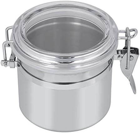 Qiilu café recipiente jarra de café em aço inoxidável prata aço inoxidável gabinete alimentos alimentos jarra de