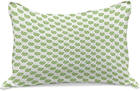 Cobertina de travesseira de malha verde lunarável, tampa de estampa fresca e de estampa fresca de gingham, capa