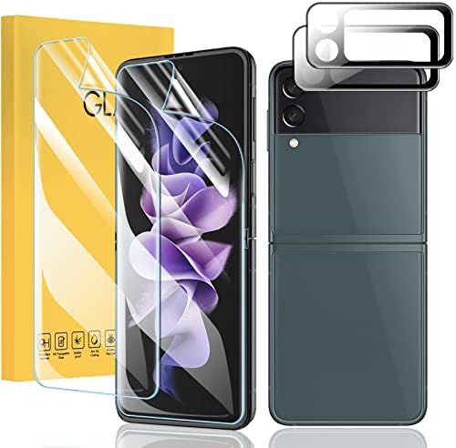 Vizvera 【2 pacote Galaxy Z Flip 3 Protetor de tela TPU Filme+2 pacote de pacote 3 filme interno FILM