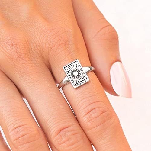 TTNDSTORE Tarô vintage Tarot anéis para mulheres sereia o anel da lua da luz da Imperatriz Anel Ajuste Ajustável