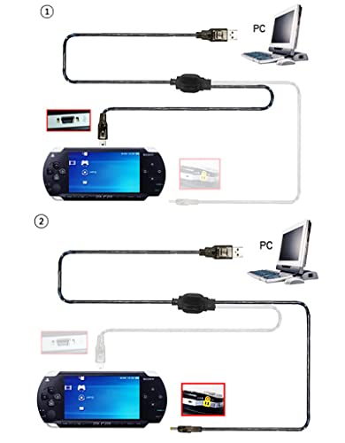 NOVO PARA PSP3000 2IN1 CARGA USB CABELA DE CABO DE CABO DE CABO DE CABO 2 Substituição, compatível com PlayStation
