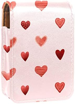 Caixa de batom de maquiagem portátil para viajar, Mini Batom de forma de coração Pink Batom Storage