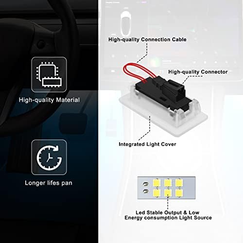 Ficolpo 4 PCs Tesla Interior Light Lights Bulbs Kit compatível com o modelo 3, y, x, s, lâmpadas de