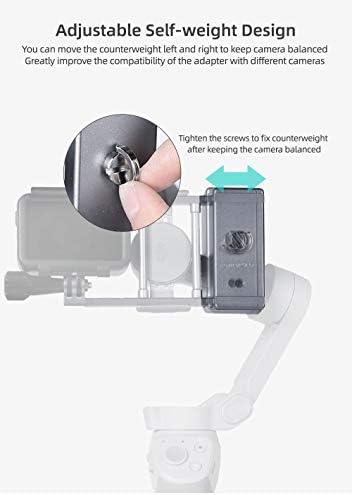Adaptador de alumínio da liga de alumínio Hooshion Clipe de ajuste de câmeras de ação com holer de contrapeso