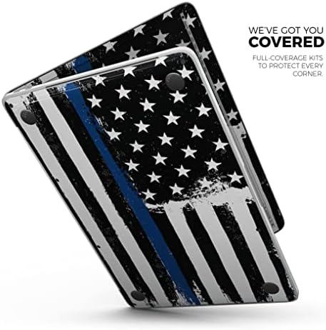 Design Skinz Grunge Patriótico American Bandeira com linha fina de azul V2 WRAP EMPRIMENTO DO DOCIMENTO