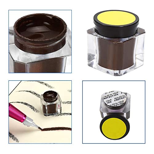 Kit de microblading de sobrancelha - kit de microblading anghie 15pcs para iniciantes com porta -copo de tinta