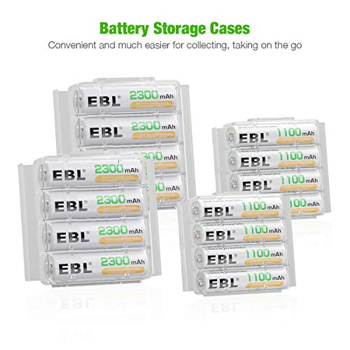 EBL AA 2300mAh e AAA 1100mAh Ni-MH Baterias recarregáveis ​​e 808U AAA AAA Carregador de bateria recarregável