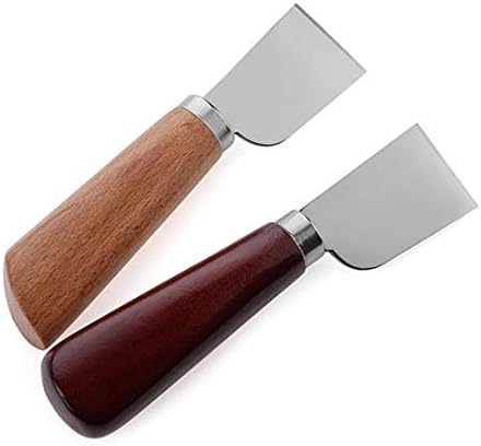 DGOL 2 PCs Ferramenta de artesanato de faca de couro com alça de madeira Crafman Sharp Buveler Blade Knives