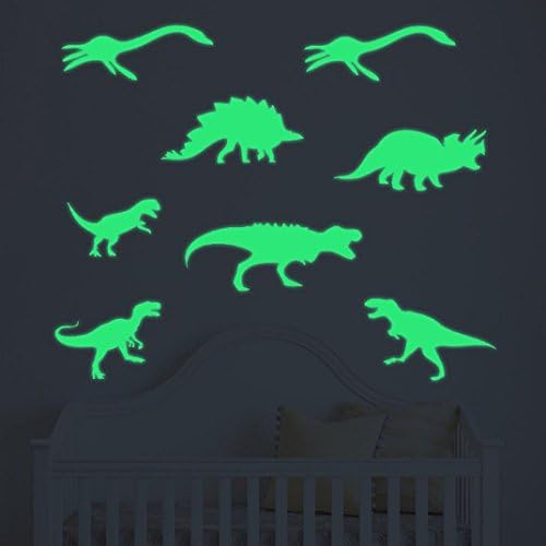 Malltop Luminous Dinosaur Wall Stickers Kids Room Decoração Presente fluorescente