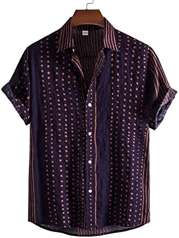 Camisa havaiana masculina de Xiqiam Mangas curtas de tamanho rápido de secagem na praia de férias camisas